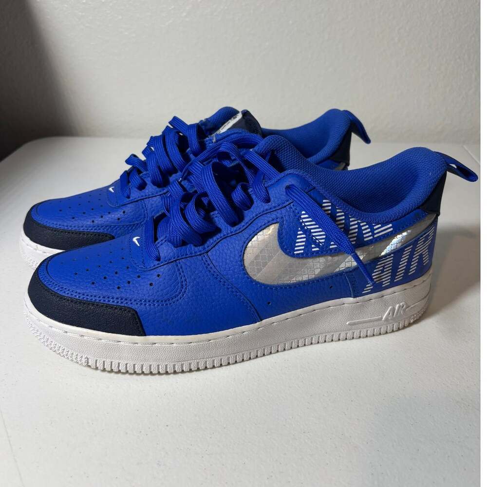 Nike Air Force 1 Men's Size 8.5 Low Under Construction Racer Blue Sneakers